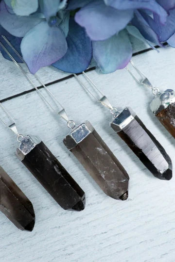 Smokey Quartz Silver-Plated Necklace