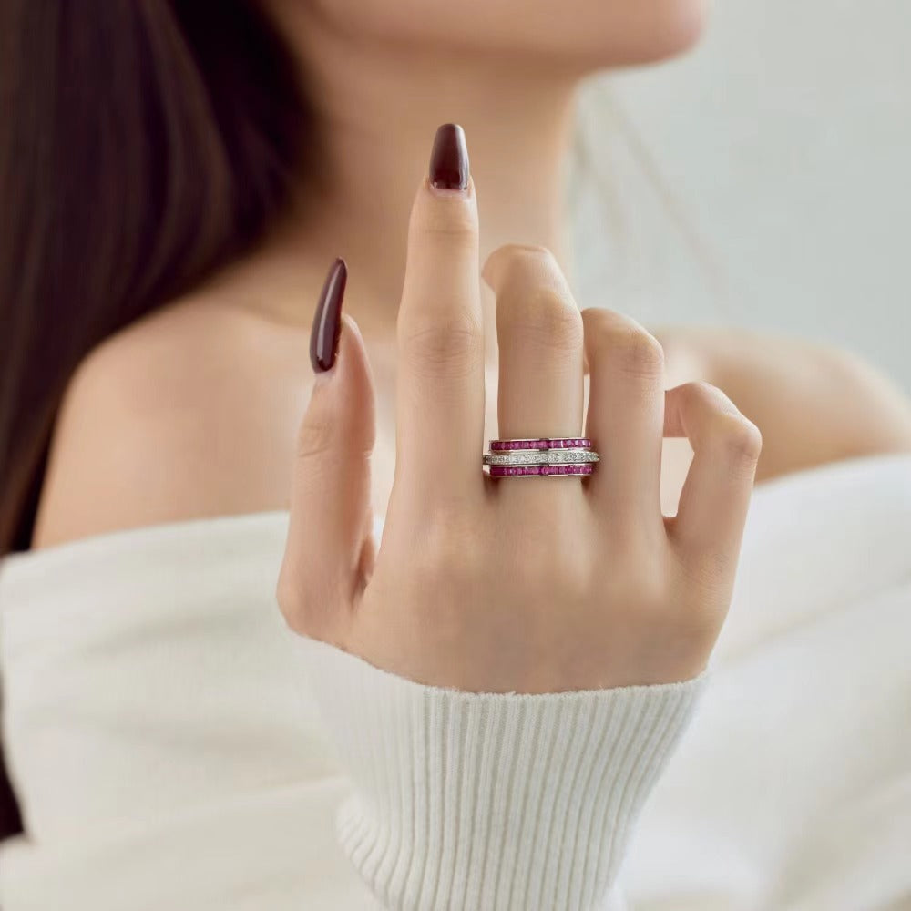 Colored agate ring