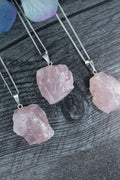Raw Rose Quartz Necklace